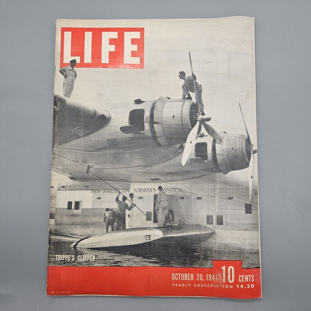VTG Life Magazine October 20 1941 Pan American Airways Trippe Clipper No Label